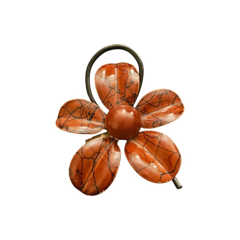 vintage artisan-made floral brooch